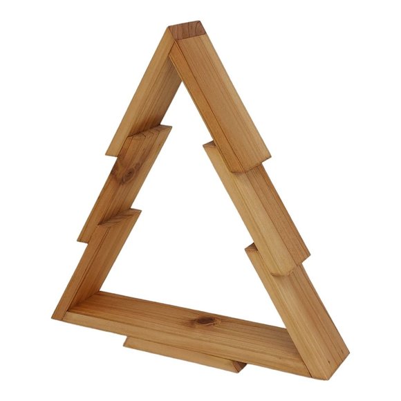 Handcrafted Christmas Tree Wooden Decoration Tabletop Mantel Rustic 13" Tall x 1 - Picture 3 of 10